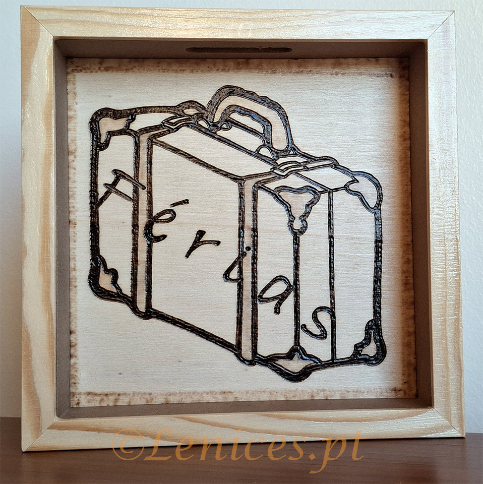 M7 Mealheiro em Madeira Férias Mealheiro Personalizável Mealheiro Férias Cofre em Madeira Caixa em Madeira