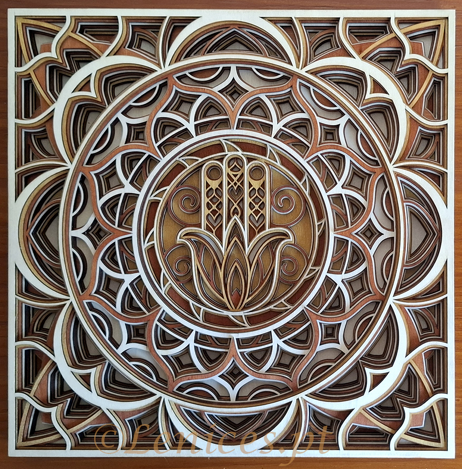 Quadro Multicamadas Mão de Fátima Quadro Multicamadas Mão de Fátima