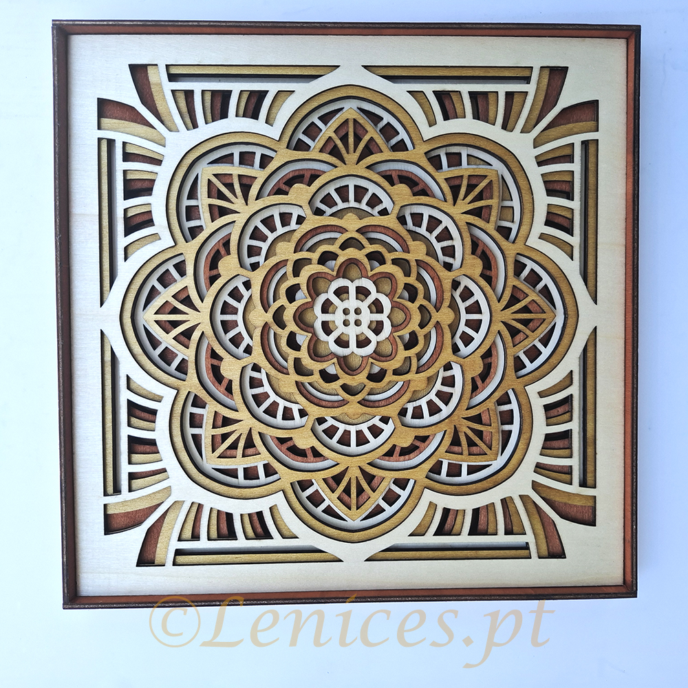 Quadro Floral em Madeira, Multicamadas,corte a laser madeira